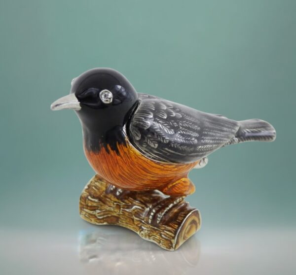 Vogel Schmuckdose Metall – Exklusive Kristall-Deko 6 cm