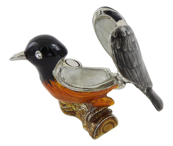 Vogel Schmuckdose Metall – Exklusive Kristall-Deko 6 cm