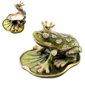 Frosch Schmuckdose mit Kristallen - Exklusiver Blickfang