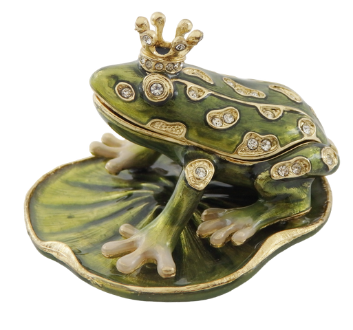 Frosch Schmuckdose mit Kristallen - Exklusiver Blickfang