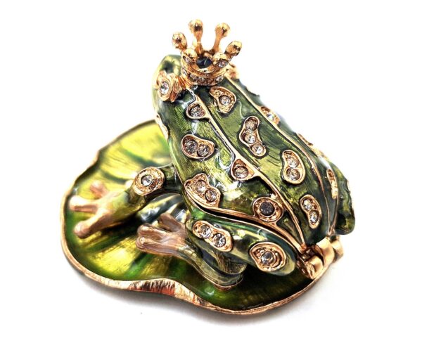 Frosch Schmuckdose mit Kristallen - Exklusiver Blickfang