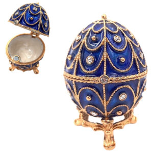 Blaue Fabergé Ei Schmuckdose - Zeitlose Eleganz