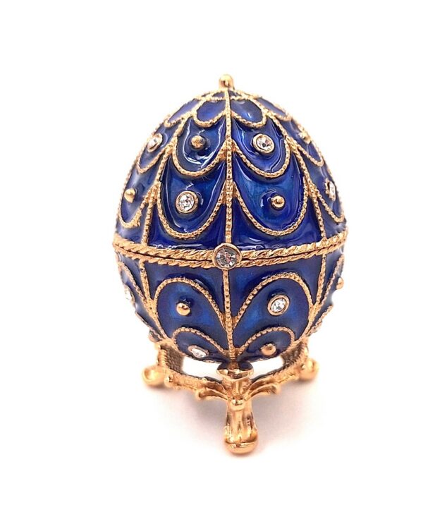 Blaue Fabergé Ei Schmuckdose - Zeitlose Eleganz