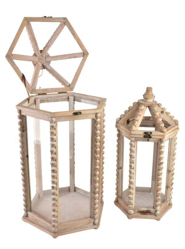 Hohe Holzlaternen LOKKE XL – Exklusives 2er Set 65 cm
