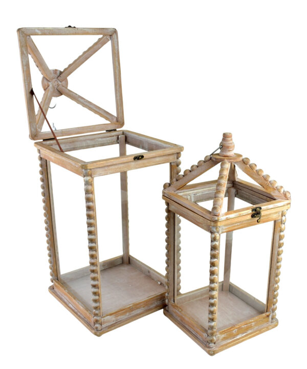 Große Holzlaternen LOKKE XL – Exklusives 2er Set 65 cm
