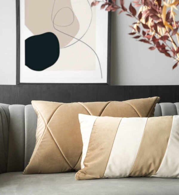 Beige Dekokissen 2er Set Touch Stripes - Stilvoll Modern