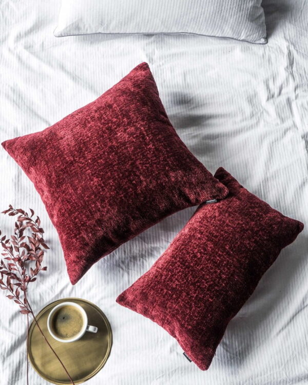 Bordeaux Strukturkissen Bergen 50x30 - Eleganter Akzent