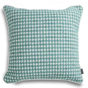 Türkises Hahnentritt Dekokissen – Elegantes Wohnkissen 45x45 cm