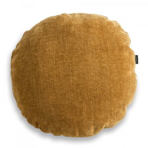 Braunes rundes Dekokissen ROLO – Exklusives Boho Sofakissen 45x45 cm