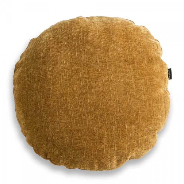 Braunes rundes Dekokissen ROLO – Exklusives Boho Sofakissen 45x45 cm