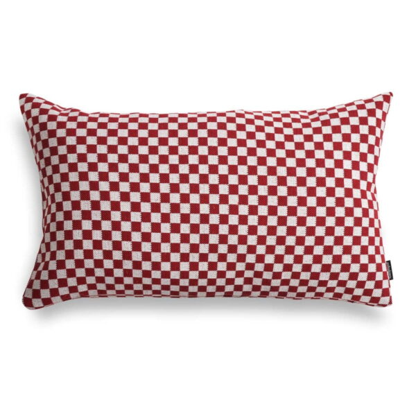 Rotes Karo Dekokissen 50x30 cm - Moderner Blickfang