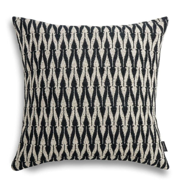 Schwarzes Kissen mit Blattmuster 45x45 - Stilvoller Blickfang