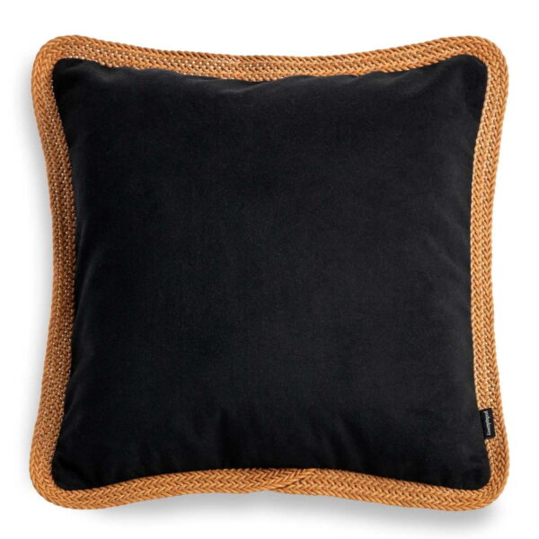 Schwarzes Kissen mit Kordel 45x45 cm - Edler Kontrast
