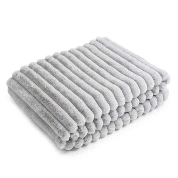 Graue Kuschel-Tagesdecke BUNNY – Exklusive weiche Tagesdecke 220x140 cm