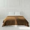 Beige Velours Tagesdecke VELVET – Exklusiver Bettüberwurf 220x140 cm