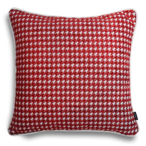 Rotes Hahnentritt Kissen 45x45 cm - Stilvoller Klassiker