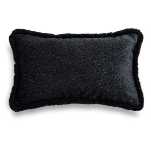 Schwarzes Bouclé Kissen 50x30 cm - Luxuriöser Akzent