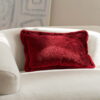 Rotes Bouclé Kissen 50x30 cm - Luxuriöser Blickfang