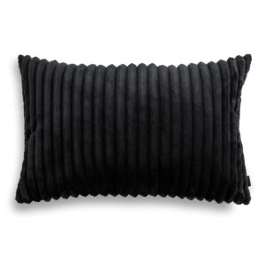 Schwarzes Cord Dekokissen Colet – Exklusives Sofakissen 60x40 cm