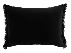 Schwarzes Samtkissen mit Fransen – Exklusives Design 50x40 cm