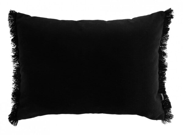 Schwarzes Samtkissen mit Fransen – Exklusives Design 50x40 cm