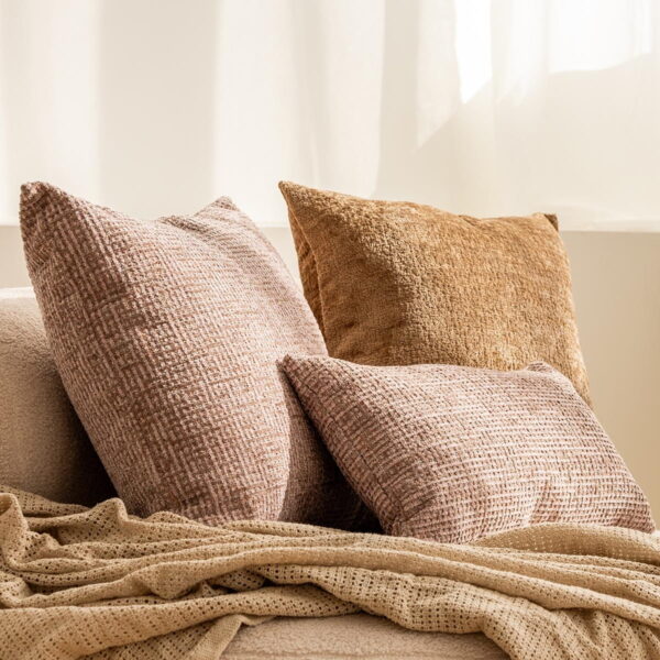 Rosa Beige Dekokissen 3er Set Teli - Eleganter Komfort