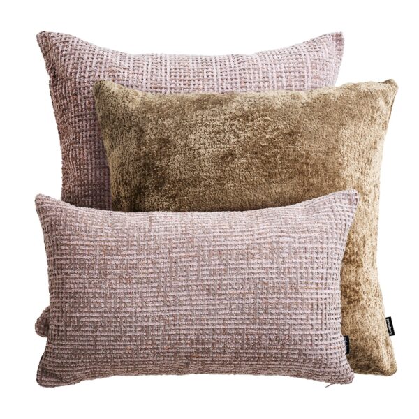 Rosa Beige Dekokissen 3er Set Teli - Eleganter Komfort