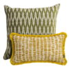 Grün Gelb Dekokissen 2er Set - Charmanter Vintage-Look