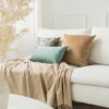 Beige Mint Dekokissen 3er Set - Elegante Velvet & Gold Optik