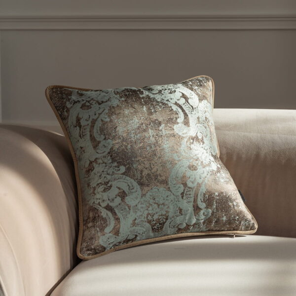 Beige Mint Dekokissen 3er Set - Elegante Velvet & Gold Optik