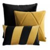 Schwarz Gold Dekokissen 3er Set - Exklusive Touch & Stripes Optik