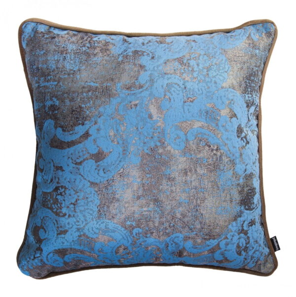 Blaue Dekokissen 2er Set - Elegante Touch & Gold Optik
