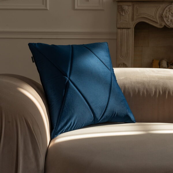 Blaue Dekokissen 2er Set - Elegante Touch & Gold Optik