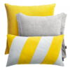 Gelbe Dekokissen 3er Set - Stilvolle Pepper & Stripes Optik