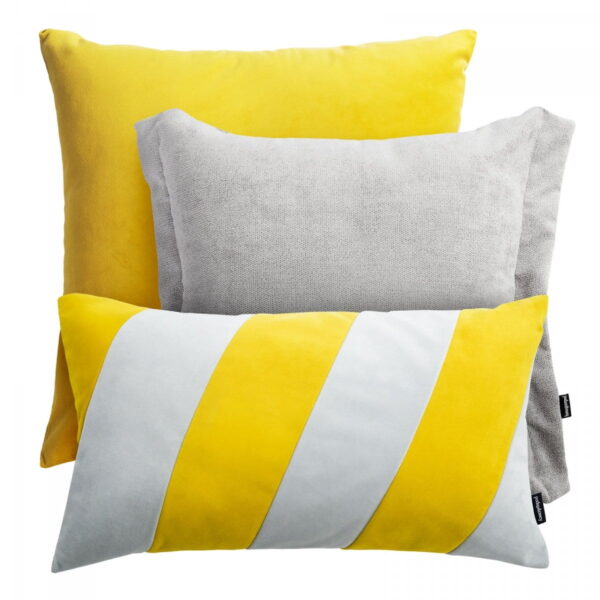 Gelbe Dekokissen 3er Set - Stilvolle Pepper & Stripes Optik