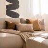 Beige Dekokissen 3er Set - Elegante Velvet & Stone Optik