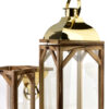 LEVI GOLD großes Laternen Set – 2 elegante Holzlaternen mit Golddach