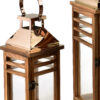 LEVI GOLD Holzlaternen Set – 2 dekorative Laternen mit goldenen Akzenten