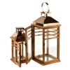 LEVI GOLD Holzlaternen Set – 2 dekorative Laternen mit goldenen Akzenten