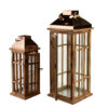 Laternen Set Holz – 2 dekorative Holzlaternen mit Glas