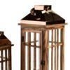 Laternen Set Holz – 2 dekorative Holzlaternen mit Glas
