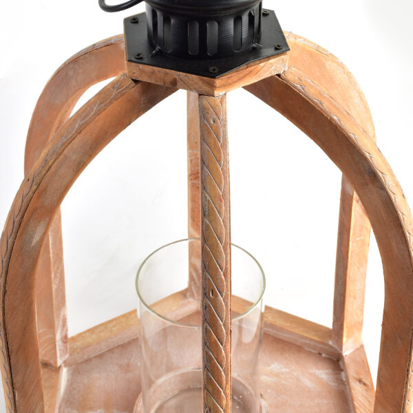 LOKKE Holzlaterne mit offenem Design und Glaseinsatz