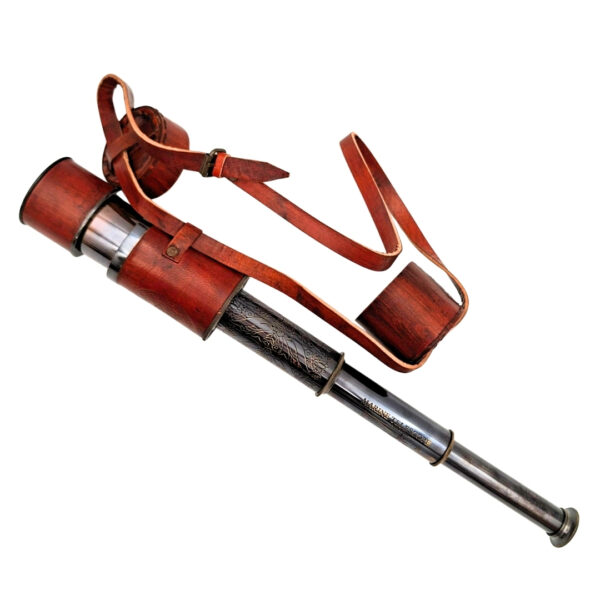 Messing Teleskop mit Leder 43 cm - Exklusive Nautik
