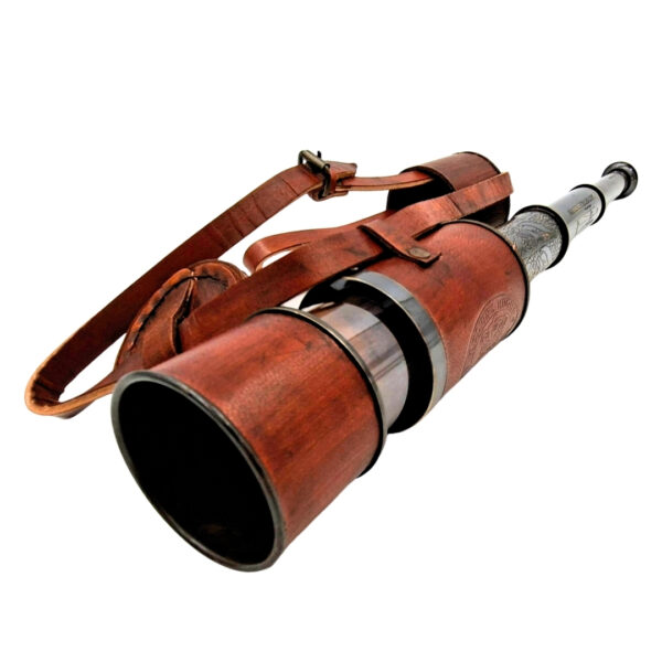 Messing Teleskop mit Leder 43 cm - Exklusive Nautik