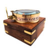 Messing Kartenkompass mit Lupe NC1087 – in Holzbox