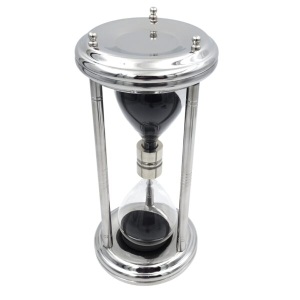 Silberne Sanduhr 10 Minuten 33 cm - Eleganter Blickfang