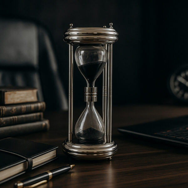 Silberne Sanduhr 10 Minuten 33 cm - Eleganter Blickfang
