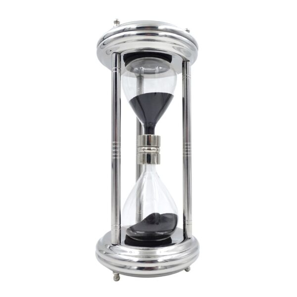 Silberne Sanduhr 10 Minuten 33 cm - Eleganter Blickfang