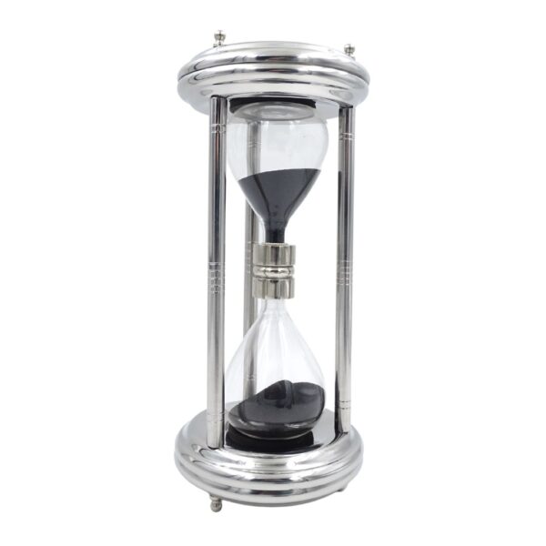 Silberne Sanduhr 10 Minuten 33 cm - Eleganter Blickfang