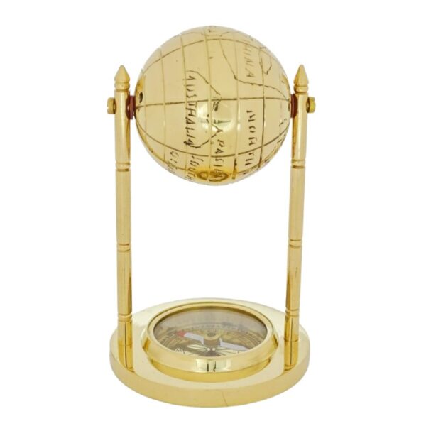 Messingglobus mit Kompass 12,5 cm - Exklusiver Blickfang
